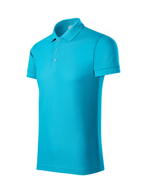 Adler PICCOLIO Koszulka polo męska Joy P21 turkus HAFT ZNAKOWANIE LOGO