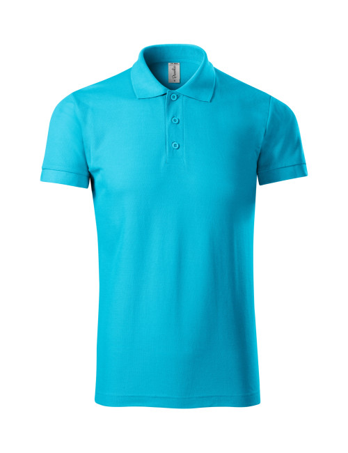 Adler PICCOLIO Koszulka polo męska Joy P21 turkus HAFT ZNAKOWANIE LOGO