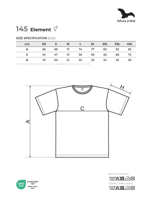 Unisex-T-Shirt Element 145 dunkelgrau meliert Adler Malfini