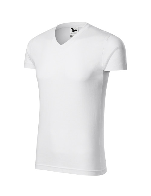 Herren T-Shirt Adler Malfini Slim Fit V-Neck Weiß