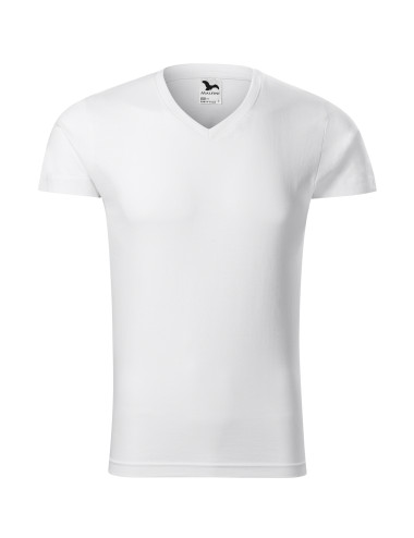 Koszulka męska Adler Malfini Slim Fit V-neck biały - P&M