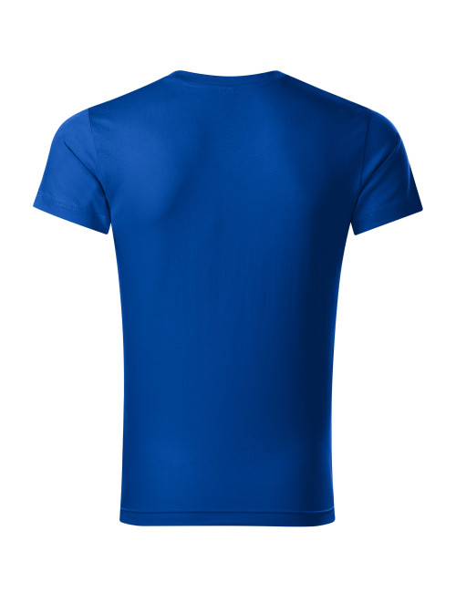 Adler MALFINI Koszulka męska Slim Fit V-neck 146 chabrowy haft logo