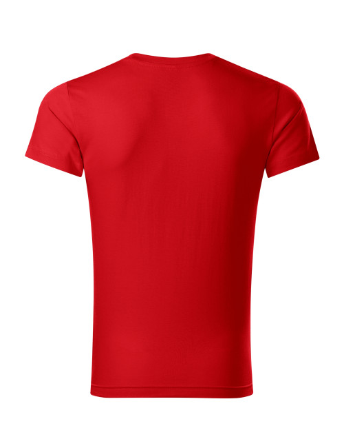Adler MALFINI Koszulka męska Slim Fit V-neck 146 czerwony odzież haft