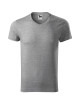 Adler MALFINI Koszulka męska Slim Fit V-neck 146 ciemnoszary melanż