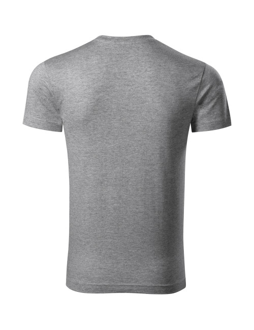 Adler MALFINI Herren T-Shirt Slim Fit V-Ausschnitt 146 dunkelgrau meliert