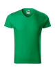 Adler MALFINI Herren T-Shirt Slim Fit V-Ausschnitt 146 grasgrüne Stickerei