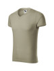 Adler MALFINI Men`s T-shirt Slim Fit V-neck 146 light khaki logo embroidery
