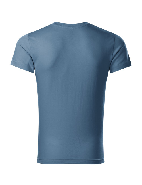 Adler MALFINI Koszulka męska Slim Fit V-neck 146 denim odzież z haftem