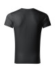 Adler MALFINI Herren T-Shirt Slim Fit V-Ausschnitt 146 Ebenholzgrau Logo-Stickerei