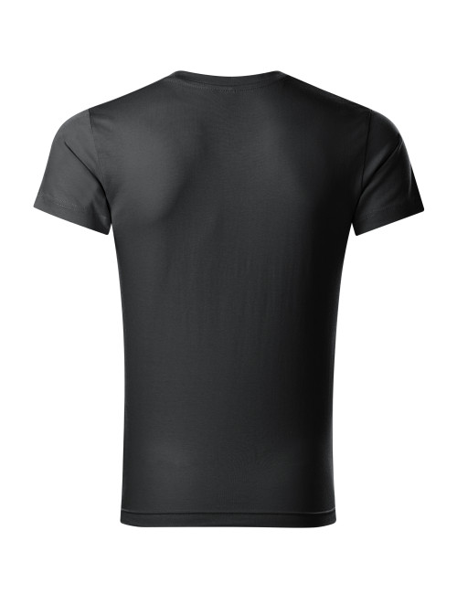 Adler MALFINI Men`s Slim Fit V-neck 146 ebony gray logo embroidery