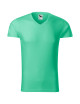 Adler MALFINI Koszulka męska Slim Fit V-neck 146 miętowy haft logo
