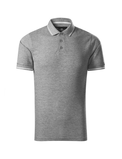 Koszulka polo męska perfection plain 251 ciemnoszary melanż Adler Malfinipremium