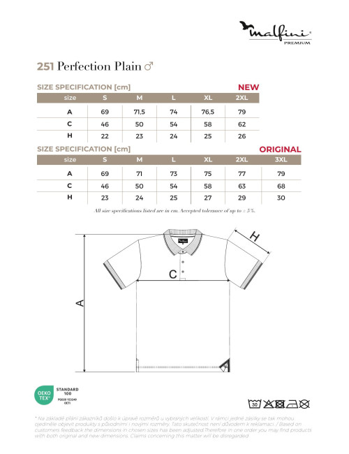 Koszulka polo męska perfection plain 251 ciemnoszary melanż Adler Malfinipremium