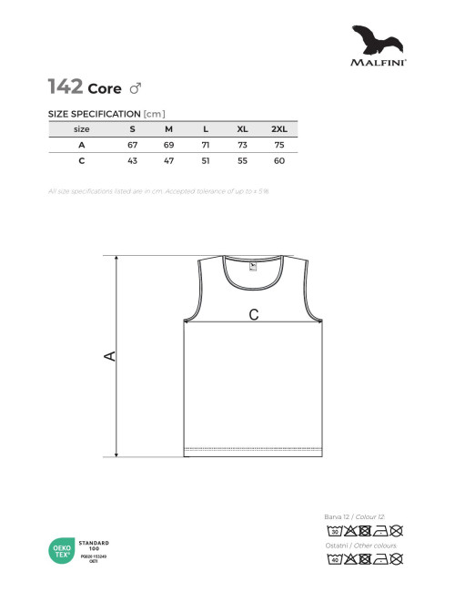 Adler MALFINI Herren-Top Core 142, marineblaues Sticklogo, Werbebekleidung