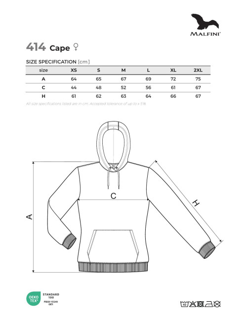 Women`s sweatshirt cape 414 dark gray melange Adler Malfini