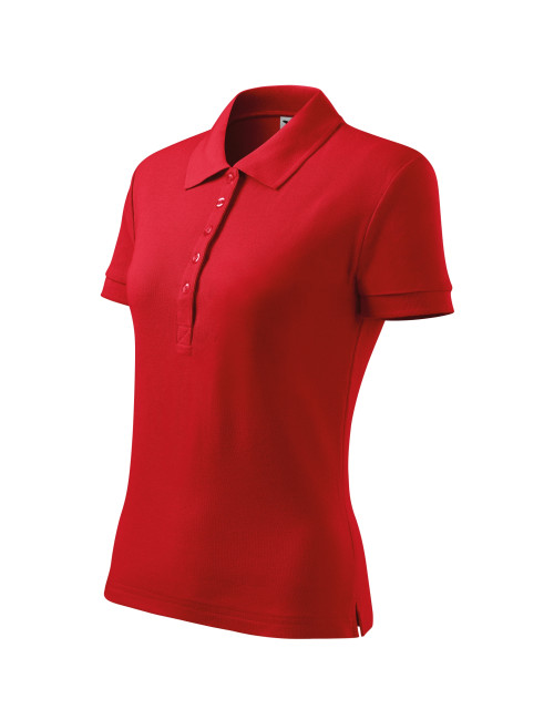 Adler MALFINI Koszulka polo damska Cotton Heavy 216 czerwony haft logo