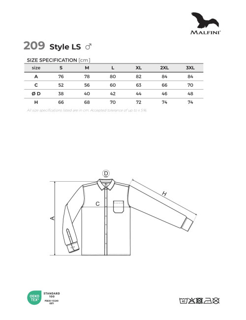 Herrenhemd Stil LS 209 blau Adler Malfini