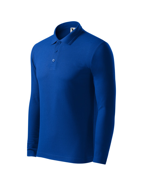 Adler MALFINI Koszulka polo męska Pique Polo LS 221 chabrowy haft logo