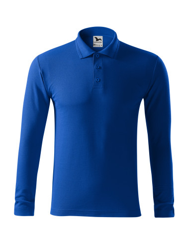 Adler MALFINI Herren Poloshirt Pique Polo LS 221 kornblumenblaues Sticklogo