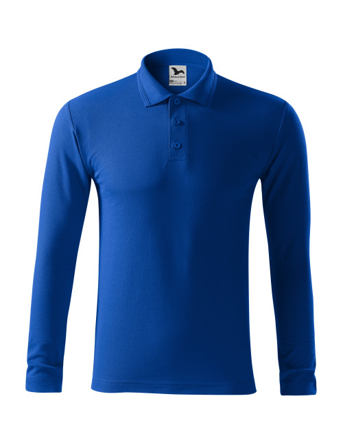 Adler MALFINI men`s polo shirt Pique Polo LS 221 cornflower blue embroidery logo
