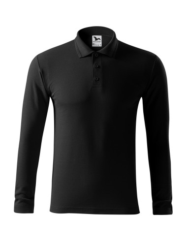 Herren Poloshirt Piqué Polo LS 221 schwarz Adler Malfini