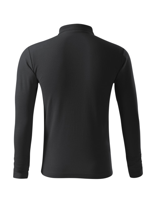 Adler MALFINI Koszulka polo męska Pique Polo LS 221 ebony gray z haft