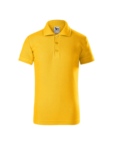 Adler MALFINI Kinder Poloshirt Pique Polo 222 gelbe Logo-Stickerei