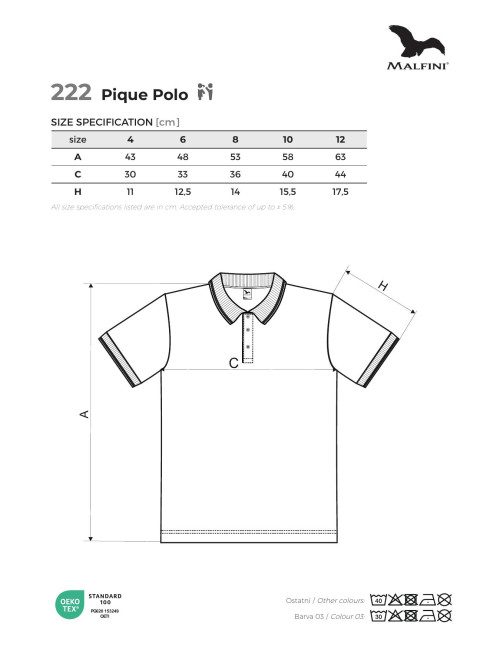 Koszulka polo dziecięca pique polo 222 czerwony Adler Malfini