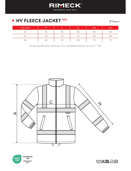 "Polar Unisex HV Fleecejacke 5v1, reflektierendes Orange, Malfini Rim