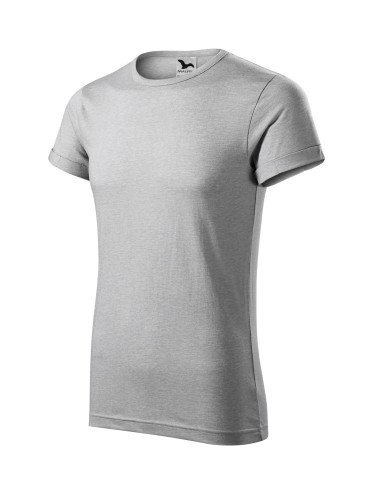 Adler MALFINI Men`s T-shirt Fusion 163 silver melange embroidery clothing