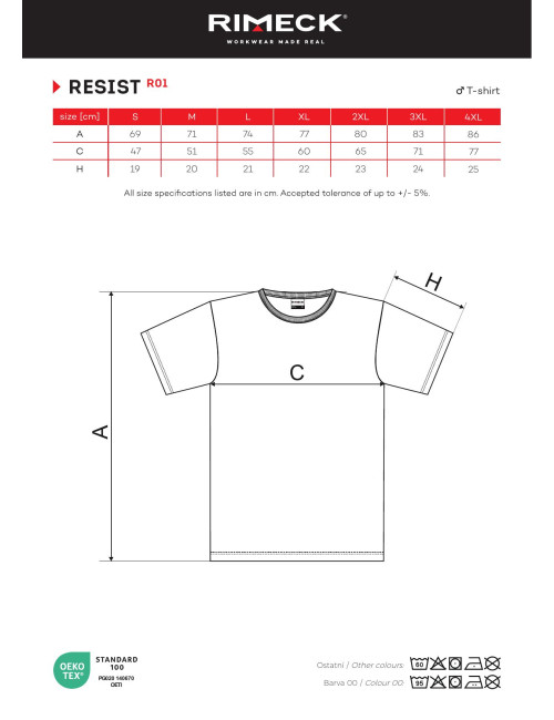 Adler RIMECK Herren T-Shirt Resist R01 gelb, personalisierte Logo-Stickerei