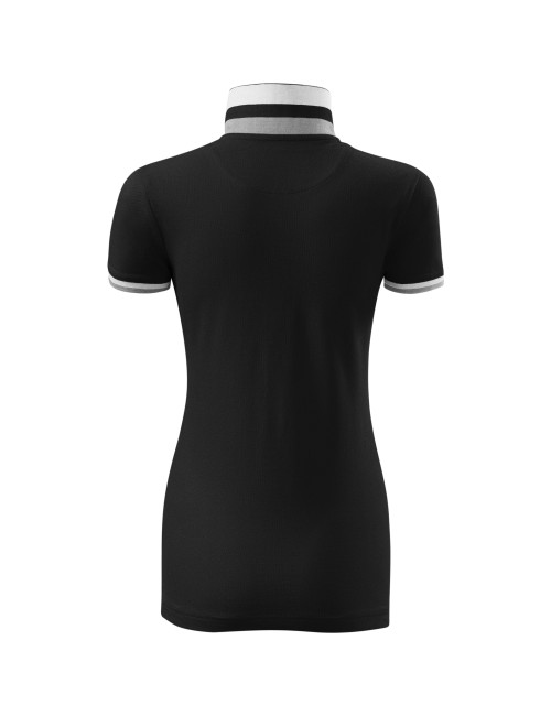 Ladies polo shirt collar up 257 black Adler Malfinipremium