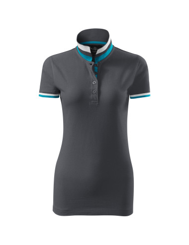 Women`s collar up 257 light anthracite polo shirt Adler Malfinipremium