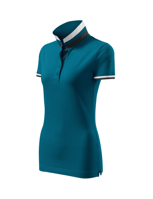 Koszulka polo damska collar up 257 petrol blue Adler Malfinipremium