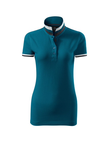 Koszulka polo damska collar up 257 petrol blue Adler Malfinipremium