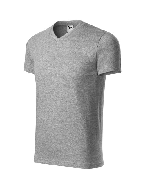 Unisex-T-Shirt mit schwerem V-Ausschnitt 111 dunkelgrau meliert Adler Malfini