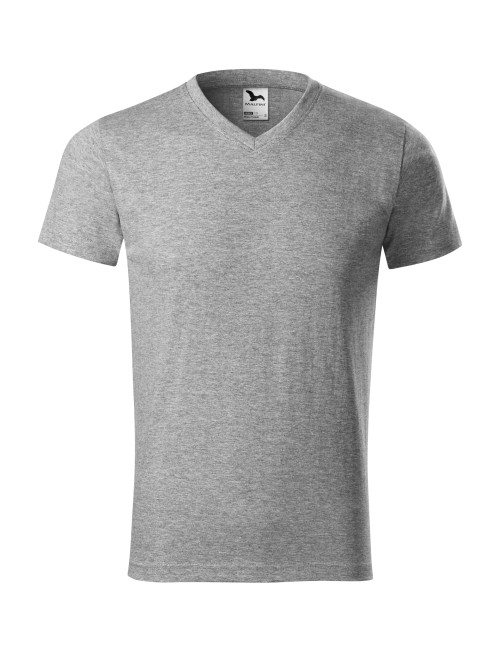 Unisex-T-Shirt mit schwerem V-Ausschnitt 111 dunkelgrau meliert Adler Malfini