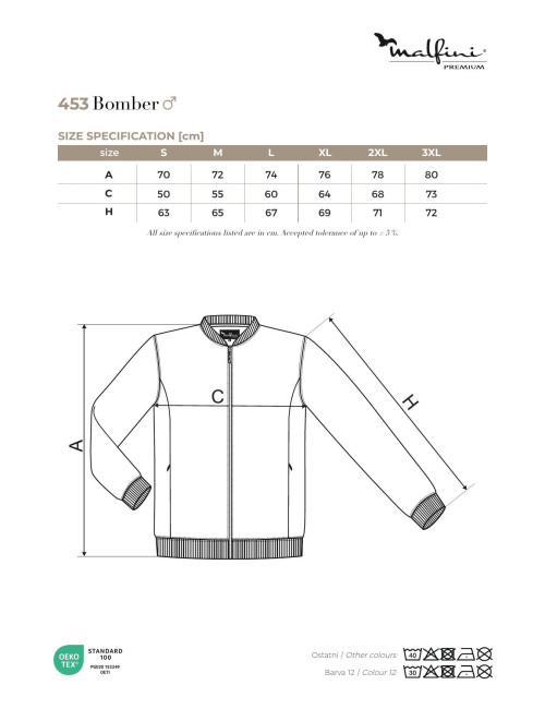 Herren-Bomber-Sweatshirt 453 dunkelgrau meliert Adler Malfinipremium