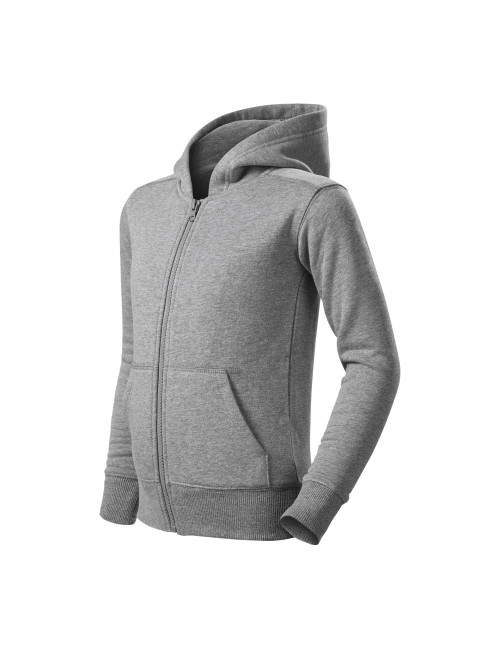 Trendiges Kinder-Sweatshirt mit Reißverschluss 412 dunkelgrau meliert von Adler Malfini