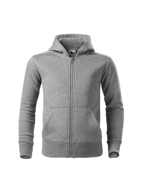 Trendiges Kinder-Sweatshirt mit Reißverschluss 412 dunkelgrau meliert von Adler Malfini
