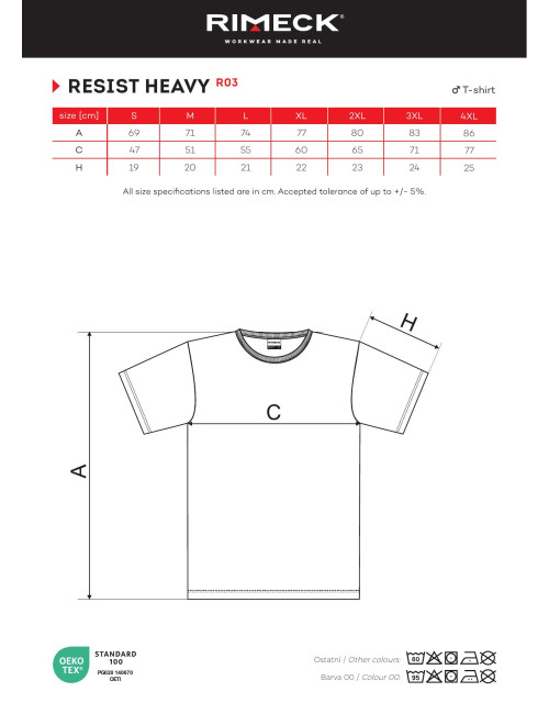Adler RIMECK Herren T-Shirt Resist Heavy R03, Marineblau, bestickt mit dem Firmenlogo