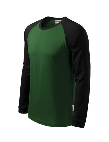 Adler MALFINI Herren T-Shirt Street LS 130 flaschengrüne Logo-Stickerei
