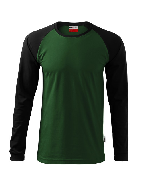 Adler MALFINI Herren T-Shirt Street LS 130 flaschengrüne Logo-Stickerei