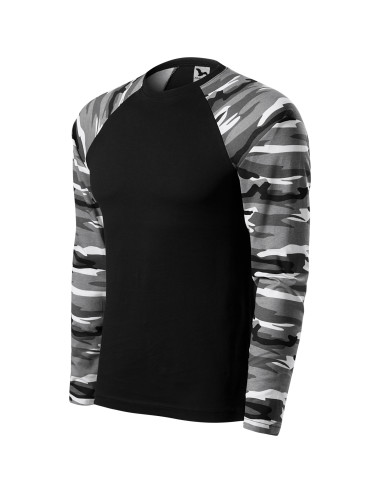 Adler Malfini Unisex Camouflage LS T-Shirt Gray-Brown