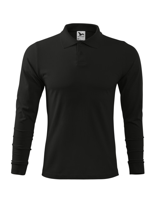 Herren-Single-Poloshirt j. ls 211 schwarz Adler Malfini