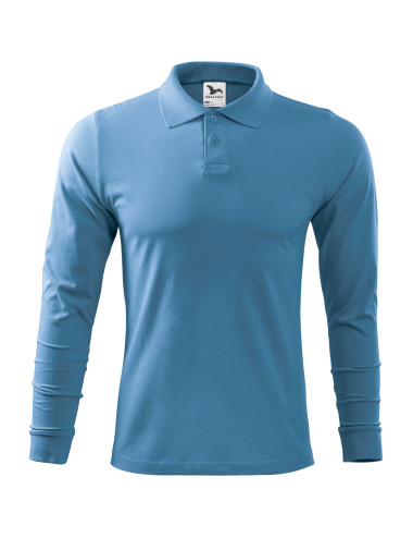 Herren-Einzelpoloshirt j. ls 211 azurblau Adler Malfini