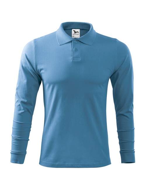 Herren-Einzelpoloshirt j. ls 211 azurblau Adler Malfini