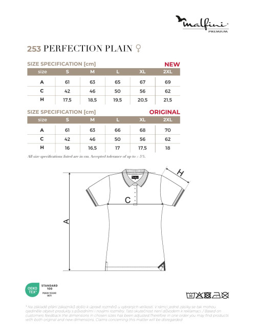 Koszulka polo damska Adler Perfection Plain 253 biały - P&M