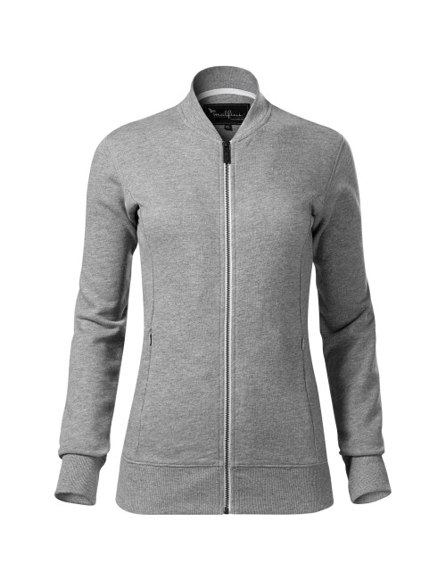 Damen-Bomber-Sweatshirt 454 dunkelgrau meliert Adler Malfinipremium