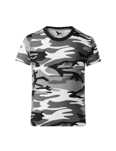 Kinder-T-Shirt Malfini Camouflage 149 grau